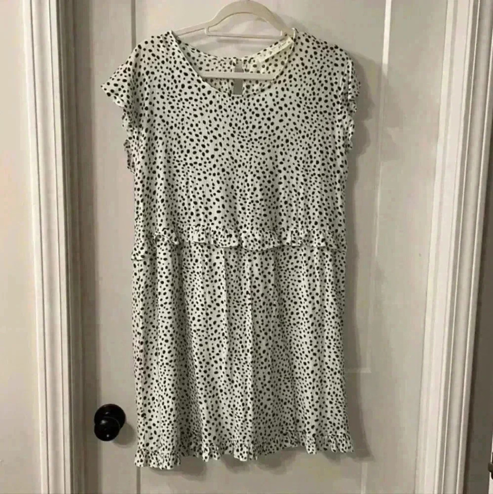 Short Ditzy Spotted Dress Midi Ruffle Hem Sizen Beach Wedding Guest Graduation - Picture 4 of 4